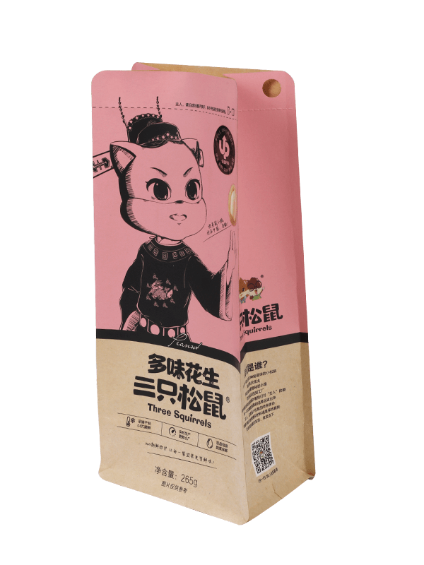 Siglă de imprimare a pungilor de plastic personalizate în stil nou pentru materiale de reciclare a ambalajelor alimentare cu arahide